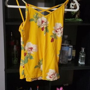 Yellow floral cami top